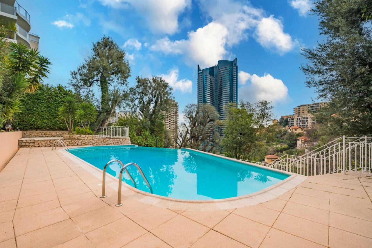 Vue Mer & Tour Odeon - Piscine - Parking - Av Beausoleil Buitenkant foto